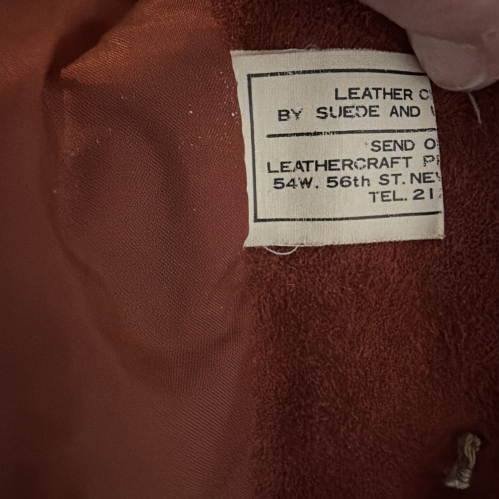 Vintage Suede Jacket 70s 80's Small Boho Western Whipstitch Cognac Leather Coat - Picture 8 of 16
